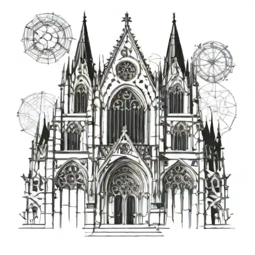 gothic cathedral tattoo design idea