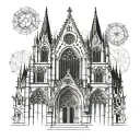 gothic cathedral tattoo design idea