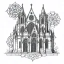 gothic cathedral tattoo design idea