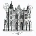 gothic cathedral tattoo design idea