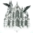 gothic cathedral tattoo design idea