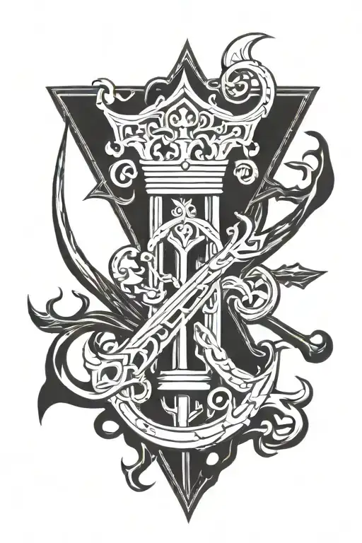 tryzub trident tattoo design idea