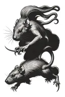 falling rat tattoo design idea