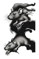 falling rat tattoo design idea