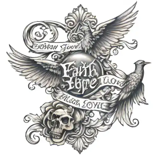 faith hope love tattoo design idea