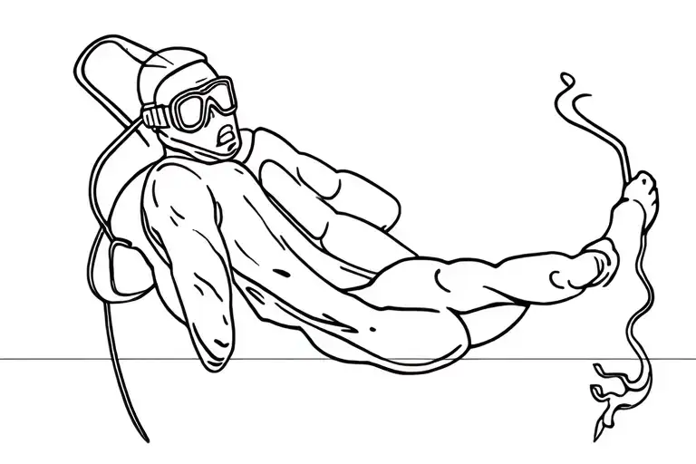 scuba diving and photography  tattoo design idea