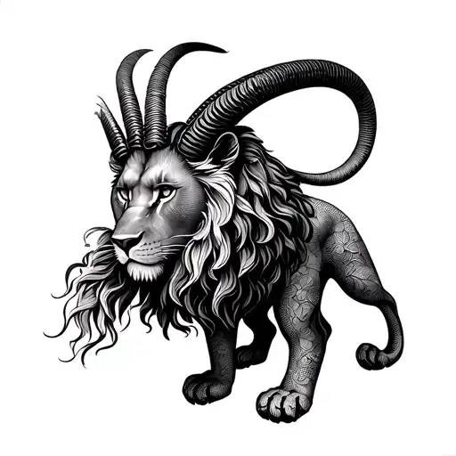 Astro Lion Lion Capricorn Gemaux tattoo design idea