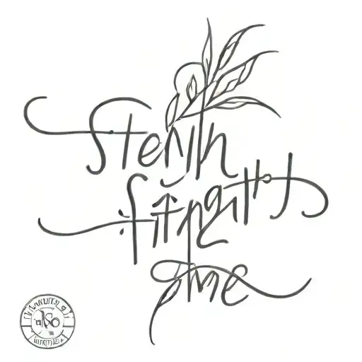 latin phrase "strength in me" tattoo design idea