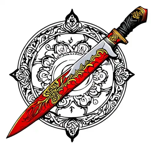 Tibetan knife tattoo design idea