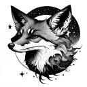 simple fox Virgo moon tattoo design idea