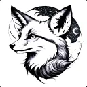 simple fox Virgo moon tattoo design idea