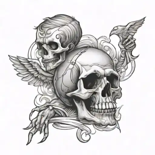  death innocence risk kids tattoo design idea