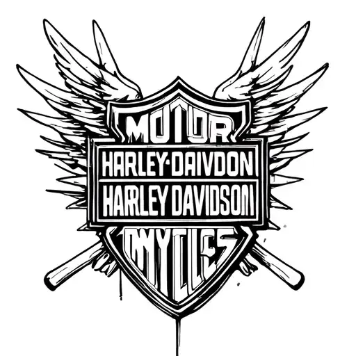harley davidson bar and shield tattoo design idea