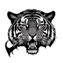 tiger face tattoo design idea