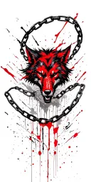 Fenrir breaking chains representing escape from abuse and anarchy tattoo design idea
