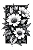 january, march, may, july, october, November birth flowers tattoo design idea
