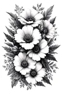 january, march, may, july, october, November birth flowers tattoo design idea