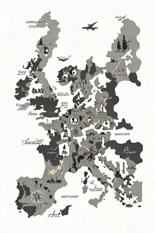 Europe Map tattoo design idea