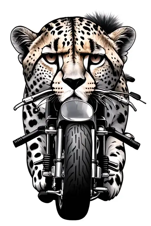 Cheetah and Motorbike tattoo design idea