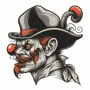 clown face tattoo design idea