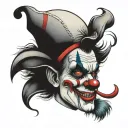 clown face tattoo design idea