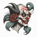 clown face tattoo design idea