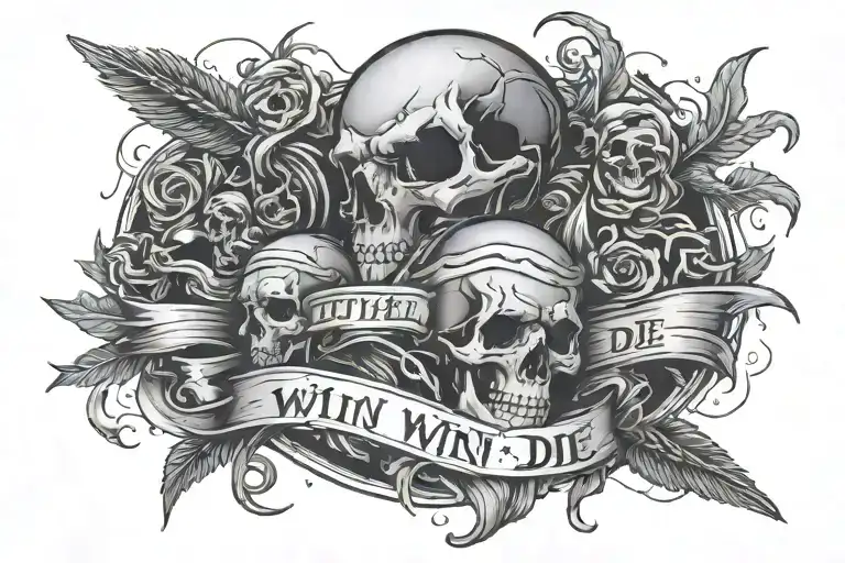 Either win or die tattoo design idea