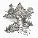 mountain tears rain falling tattoo design idea