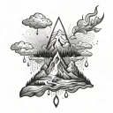 mountain tears rain falling tattoo design idea