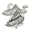 mountain tears rain falling tattoo design idea