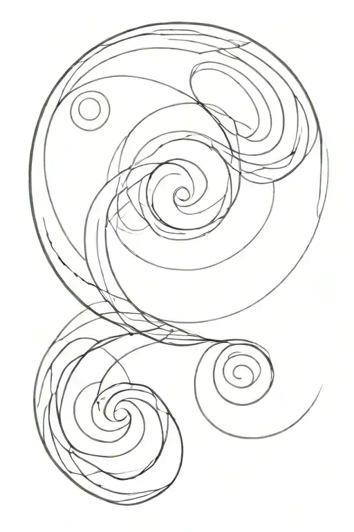 Fibonacci spiral merging tattoo design idea