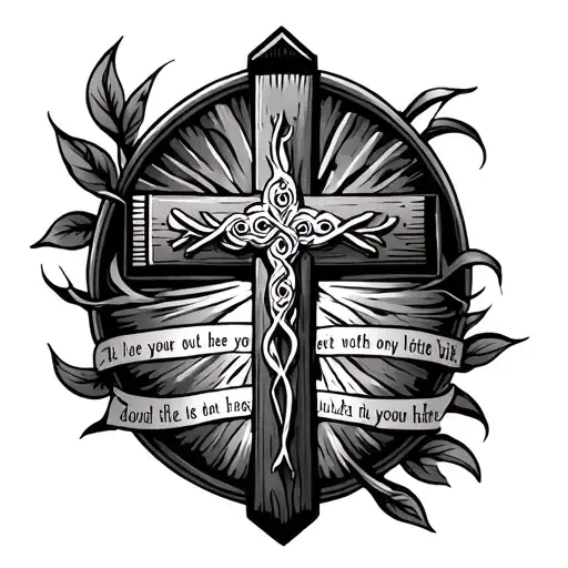 cross tattoo with bible verse tattoo design idea