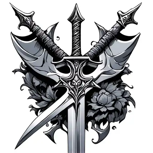 Cross Sword tattoo design idea