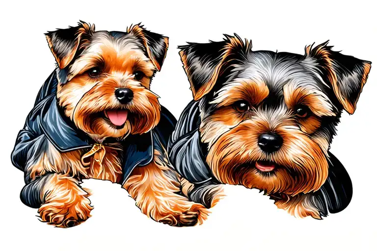 kontur elvis presley fineline border terrier dog canon r7 tattoo design idea