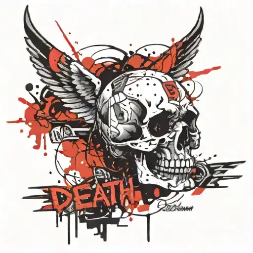 text DEATH BEFORE DISHONOR tattoo design idea