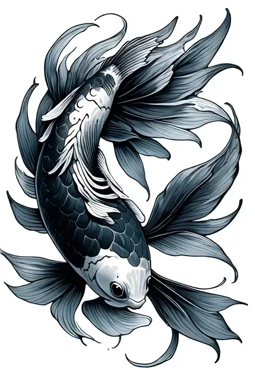 Sagitarius,philippines koi fish swimming tattoo design idea