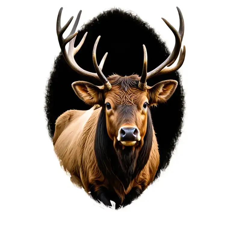 4 Bull Elk 2 cow elk tattoo design idea