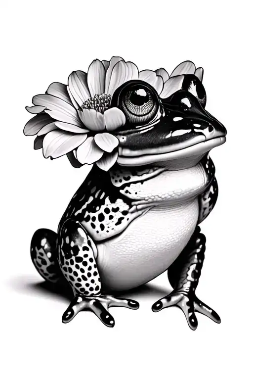 toad flower tattoo design idea
