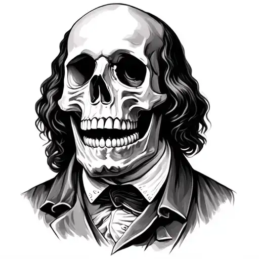 Benjamin Franklin Skull tattoo design idea