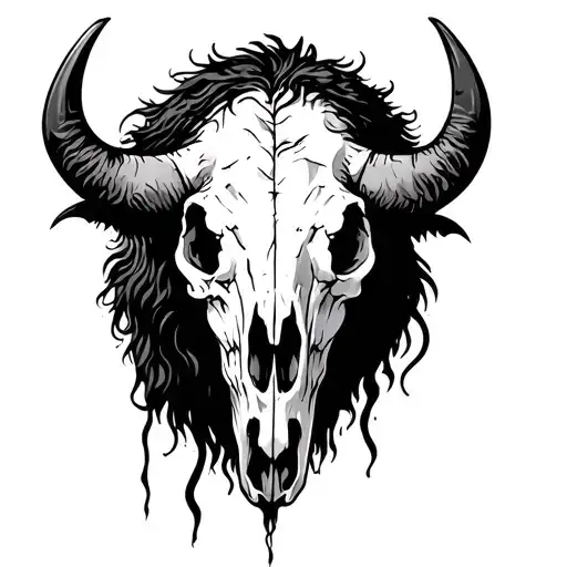 Bison Skull tattoo design idea