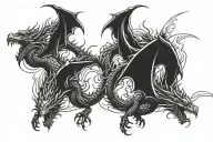 Three Dragons flying Dracarys tattoo design idea