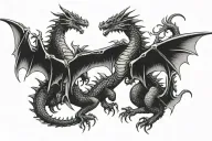 Three Dragons flying Dracarys tattoo design idea