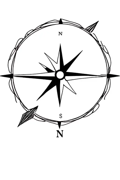 A compass-style tool with some bits (zeros and ones), an arrow, guiding the path to seek discomfort, enhancing life's sm tattoo design idea