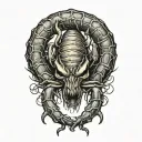 scorpion stinging tattoo design idea