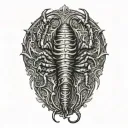 scorpion stinging tattoo design idea