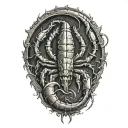 scorpion stinging tattoo design idea
