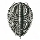 scorpion stinging tattoo design idea