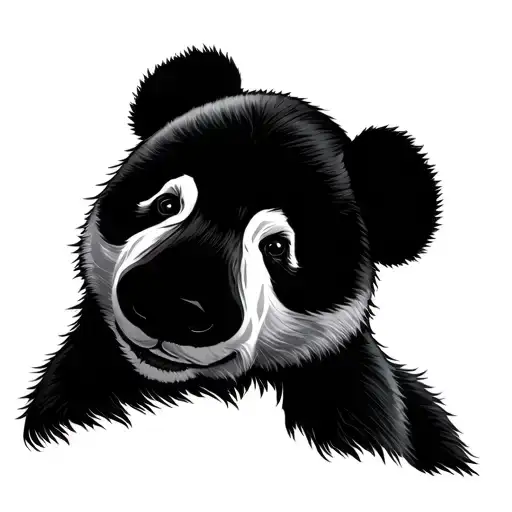 panda and bear head tattoo design idea