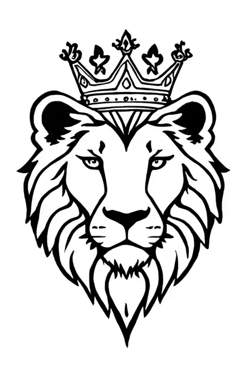 lion wearing a crown tattoo design idea
