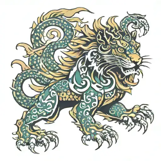 welsh dragon indian tiger irish rabbit english lion tattoo design idea